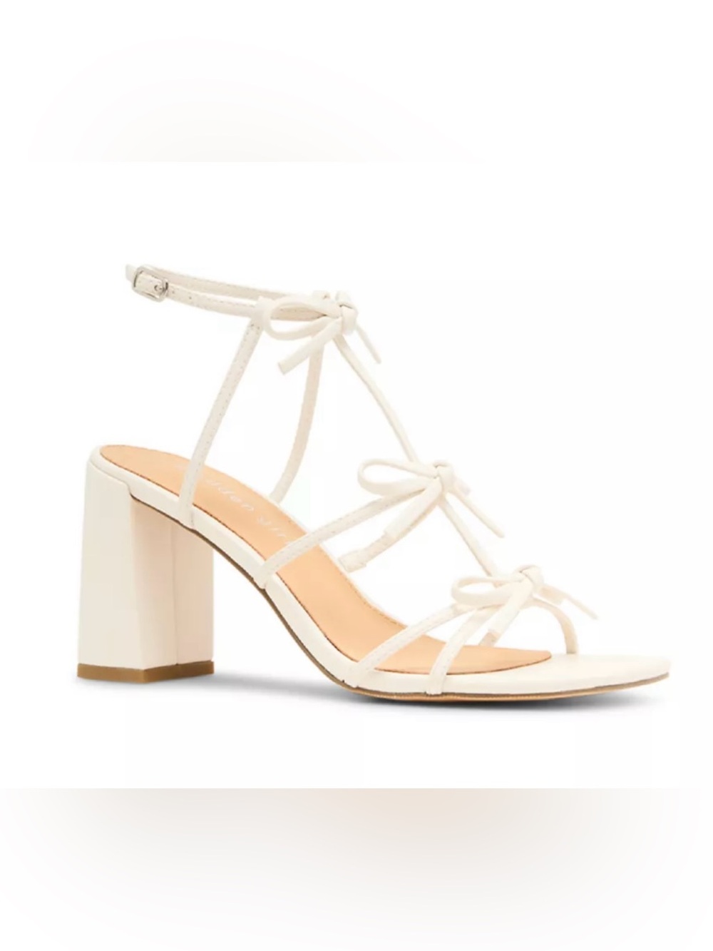 NWOT Women's White Strappy Block Heel Sandals
